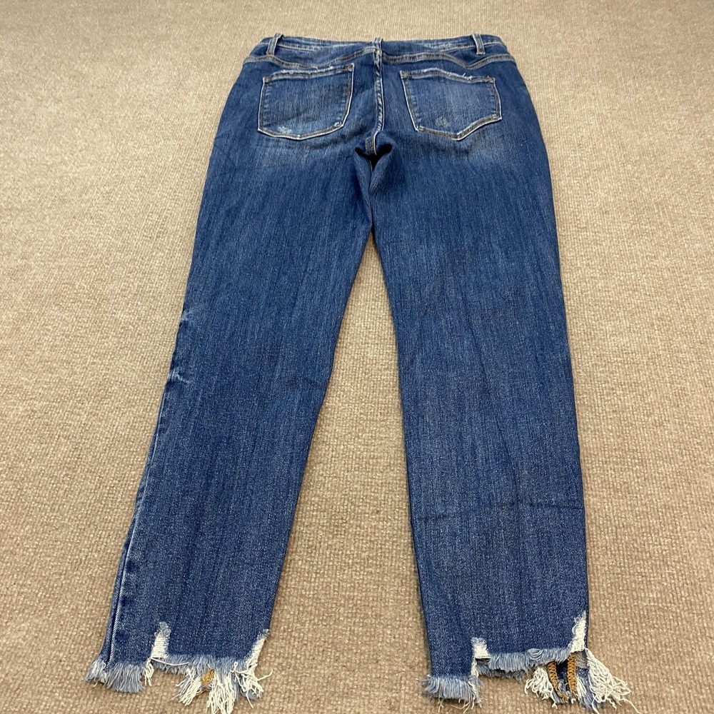 Lovervet Vervet Straight Jeans Womens 31/13 Blue Med Wash Mid Rise Distressed - Picture 5 of 12